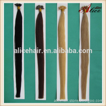 Cheap remy italian kertian nail tip hair extensions straight